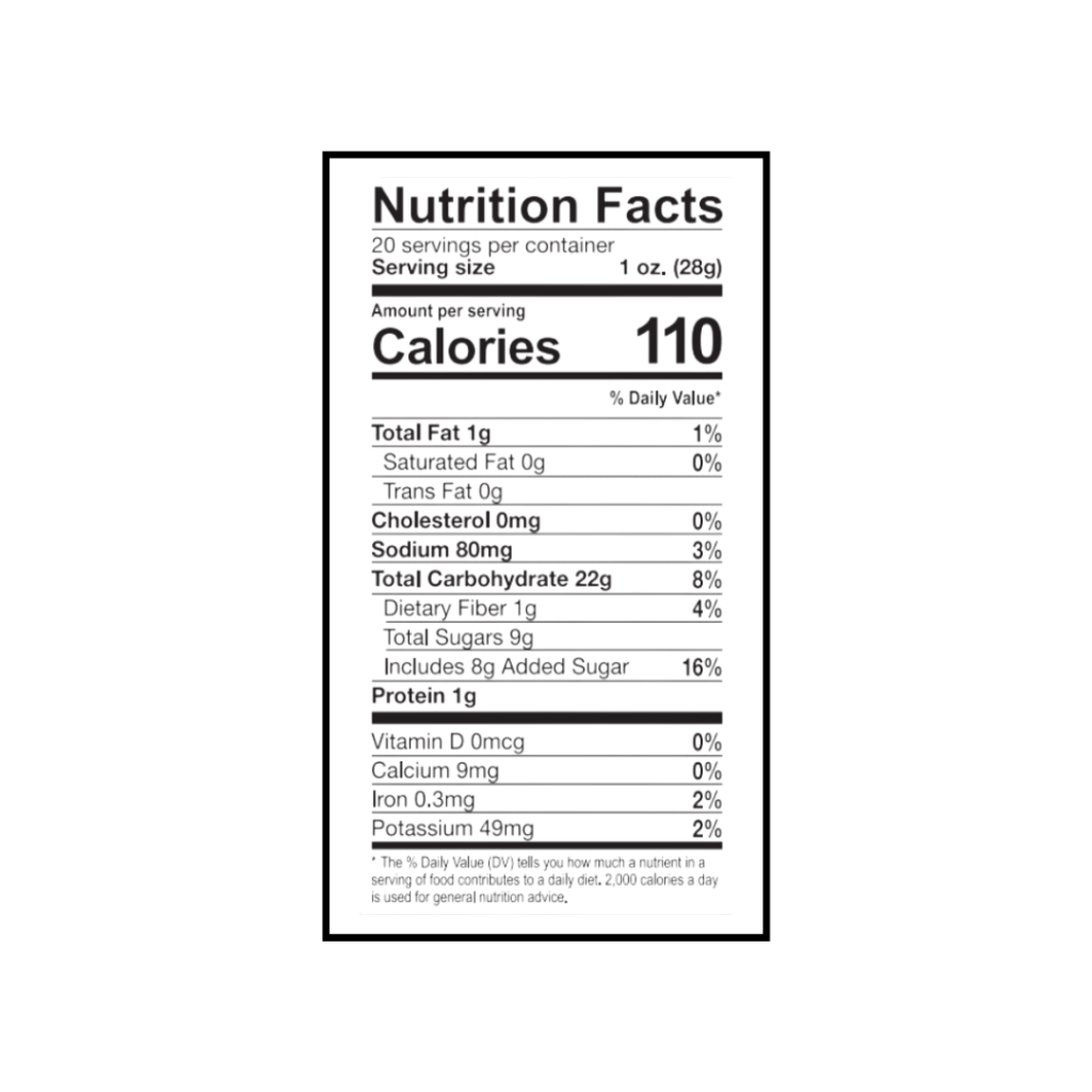 Caramel Corn Barrel Nutritional